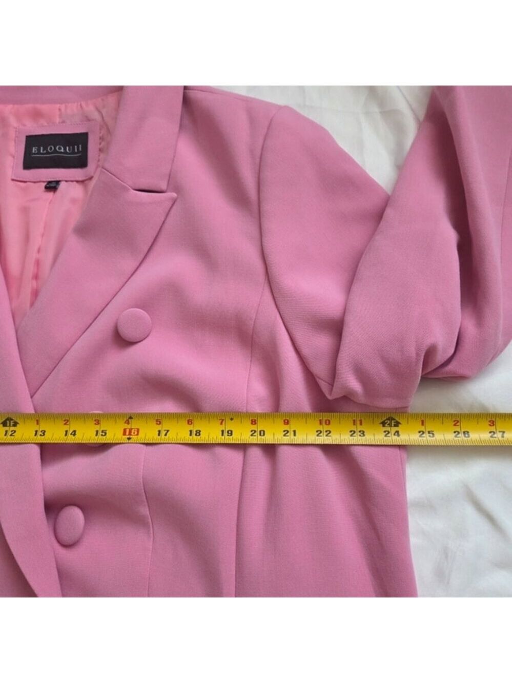 ELOQUII Barbiecore Pink Double Breasted Longline Blazer 22 Plus - Picture 4 of 6